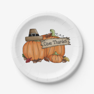 Assiettes En Carton Plaques à papier de thanksgiving/citrouilles fait