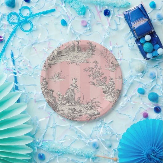 Assiettes En Carton Plaques à papier de Toile De Jouy Custom 7" (Fête)