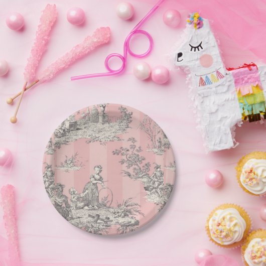 Assiettes En Carton Plaques à papier de Toile De Jouy Custom 7" (Fête)