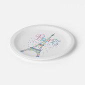 Assiettes En Carton Plaques à papier de Tour Eiffel (Angle)