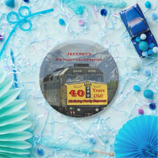 Assiettes En Carton Plaques à papier de train de chemin de fer, (Fête)