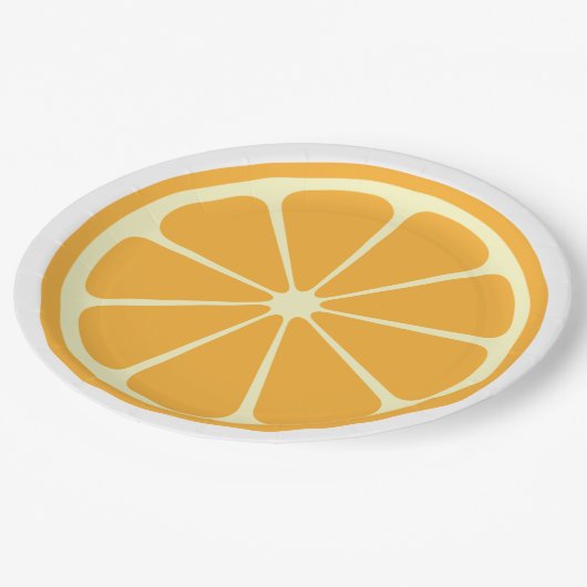 Assiettes En Carton Plaques à papier de tranche orange 9" (Angle)
