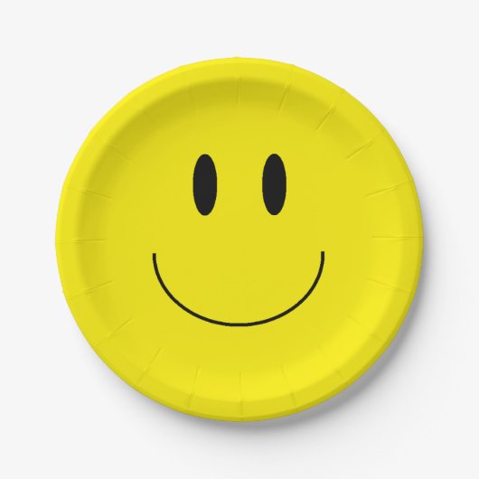 Assiettes En Carton Plaques à papier "de visage heureux" (Devant)