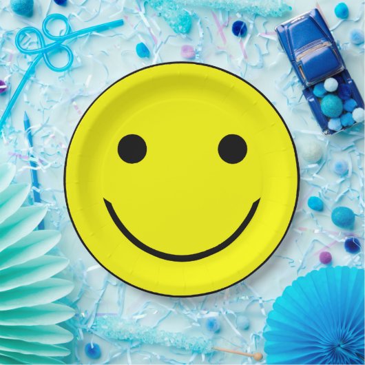 Assiettes En Carton Plaques à papier de visage heureux (Fête)
