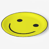 Assiettes En Carton Plaques à papier de visage heureux (Angle)