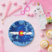 Assiettes En Carton Plaques à papier d'éclaboussure de ski de drapeau (Fête)