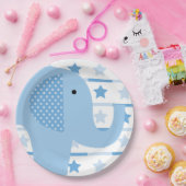 Assiettes En Carton Plaques à papier d'éléphant bleu (Fête)