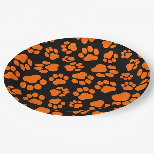 Assiettes En Carton Plaques à papier d'empreinte de patte (Angle)