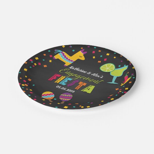 Assiettes En Carton Plaques à papier d'Engagment de fiesta (Angle)