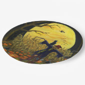 Assiettes En Carton Plaques à papier d'épouvantail de Halloween (Angle)