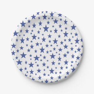 Assiettes En Carton Plaques à papier d'étoiles bleues