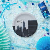 Assiettes En Carton Plaques à papier d'horizon de New York City (Fête)