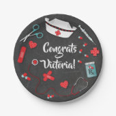 Assiettes En Carton Plaques à papier d'icônes d'obtention du diplôme (Devant)