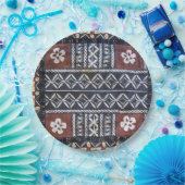 Assiettes En Carton Plaques à papier d'impression de tissu de Tapa des (Fête)