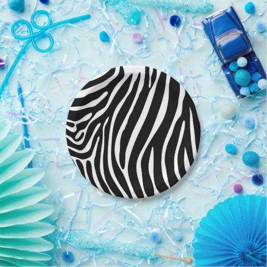 Assiettes En Carton Plaques à papier d'impression de zèbre (Fête)