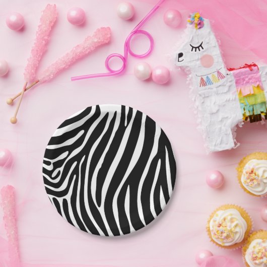 Assiettes En Carton Plaques à papier d'impression de zèbre (Fête)