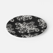 Assiettes En Carton Plaques à papier élégantes noires et blanches - (Angle)