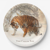 Assiettes En Carton Plaques à papier faites sur commande de tigres (Devant)