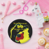 Assiettes En Carton Plaques à papier heureuses de chien jaune, (Fête)