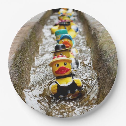 Assiettes En Carton Plaques à papier jetables de canards en caoutchouc (Devant)