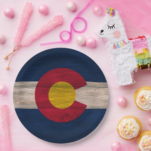 Assiettes En Carton Plaques à papier jetables de drapeau en bois du (Fête)