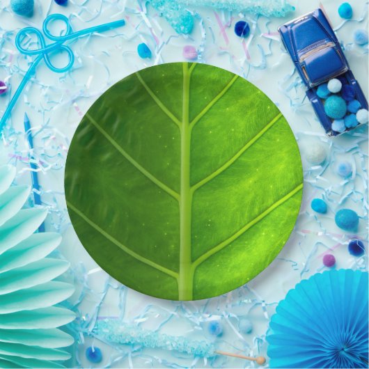 Assiettes En Carton Plaques à papier jetables de feuille tropicale (Fête)