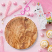 Assiettes En Carton Plaques à papier jetables de grain en bois olive (Fête)