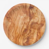 Plaques à papier jetables de grain en bois olive