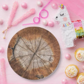 Assiettes En Carton Plaques à papier jetables de tronc en bois (Fête)