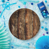 Assiettes En Carton Plaques à papier jetables en bois foncées (Fête)