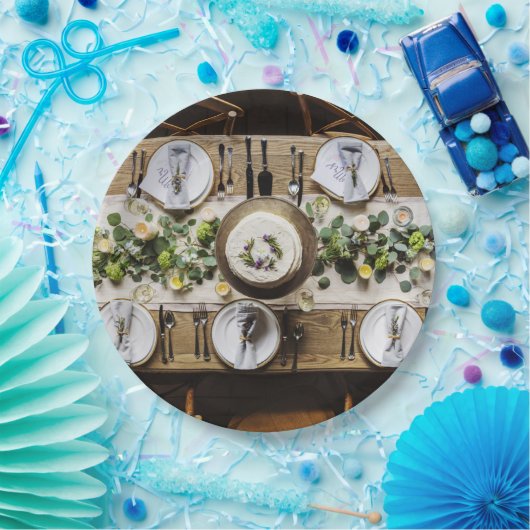 Assiettes En Carton Plaques à papier jetables rustiques de dîner (Fête)