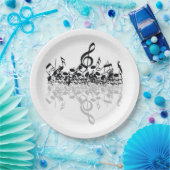 Assiettes En Carton Plaques à papier noires de notes de musique de (Fête)