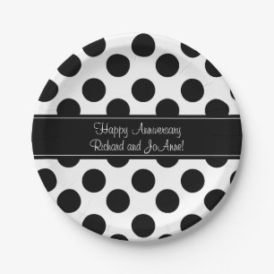 Assiettes En Carton Plaques à papier noires et blanches personnalisées
