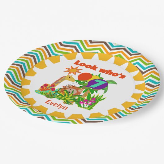 Assiettes En Carton Plaques à papier personnalisées de 7ème (Angle)