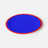 Assiettes En Carton Plaques à papier rouges et bleues (Angle)