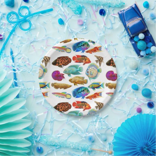 Assiettes En Carton Plaques à papier tropicales d'eau douce de (Fête)