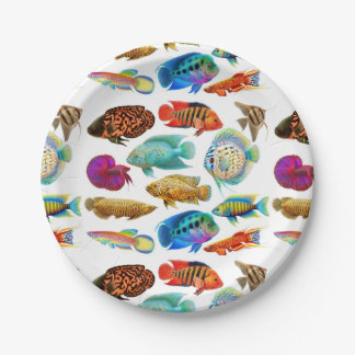 Assiettes En Carton Plaques à papier tropicales d'eau douce de