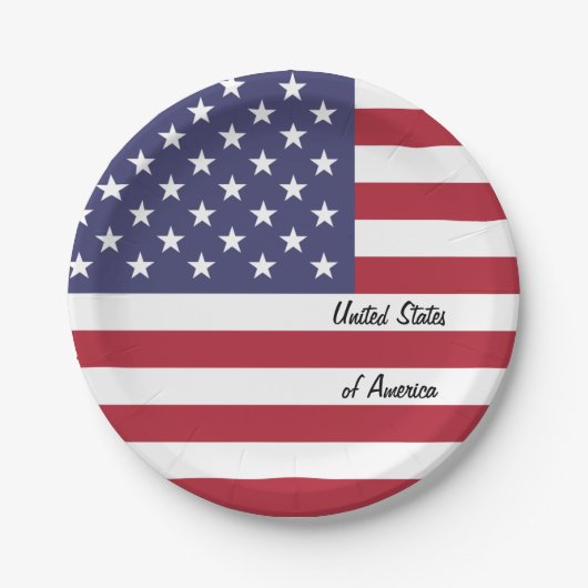 Assiettes En Carton Plaques American Flag, patriotes américains / part (Devant)