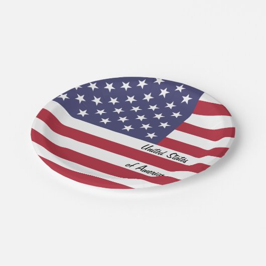Assiettes En Carton Plaques American Flag, patriotes américains / part (Angle)