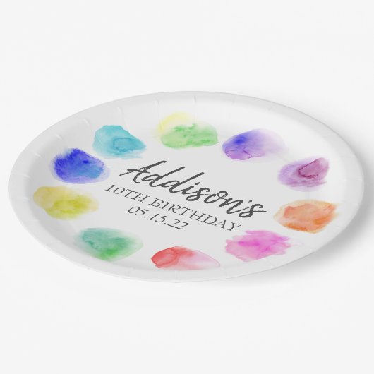 Assiettes En Carton Plaques Art Anniversaire, Peinture Plaques Papier (Angle)