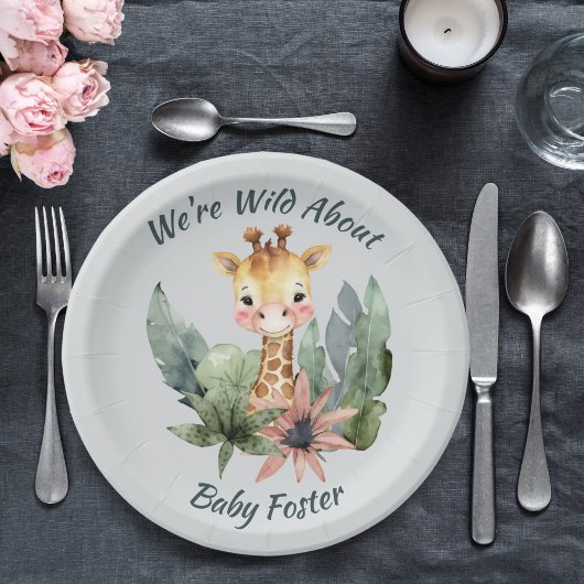 Assiettes En Carton Plaques Baby showers Safari