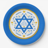 Assiettes En Carton Plaques bat mitzvah en papier. Personnalisé (Devant)