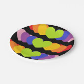 Assiettes En Carton Plaques Black Party avec coeur arc-en-ciel  (Angle)