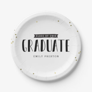 Assiettes En Carton Plaques Bubbly Chic Graduation Party