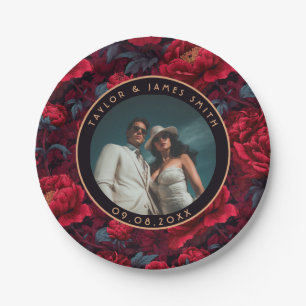Assiettes En Carton Plaques Chic Peonies Pour Jardin Mariage