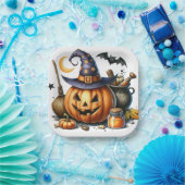 ASSIETTES EN CARTON PLAQUES CITROUILLES HALLOWEEN (Fête)