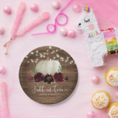 Assiettes En Carton Plaques Citrouilles Rustiques Bois Bourgogne (Fête)