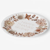 Assiettes En Carton Plaques d'action de grâces florales d'automne (Angle)