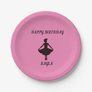 Assiettes En Carton Plaques d'anniversaire Ballerina rose heureux avec