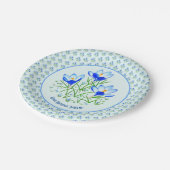 Assiettes En Carton Plaques d'anniversaire bleu clair Crocus (Angle)